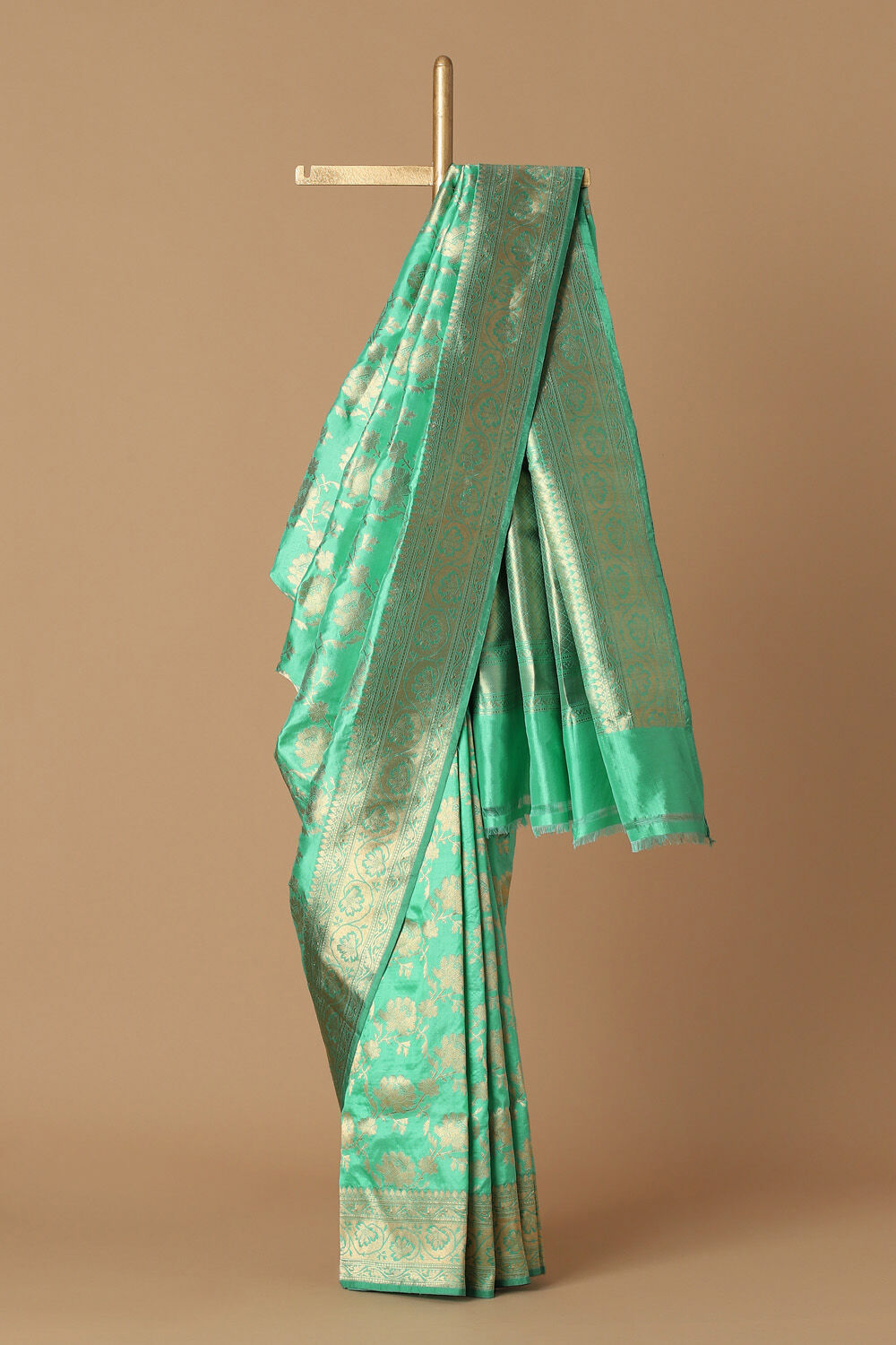 Light Green Pure Silk Banarasi Saree image number null