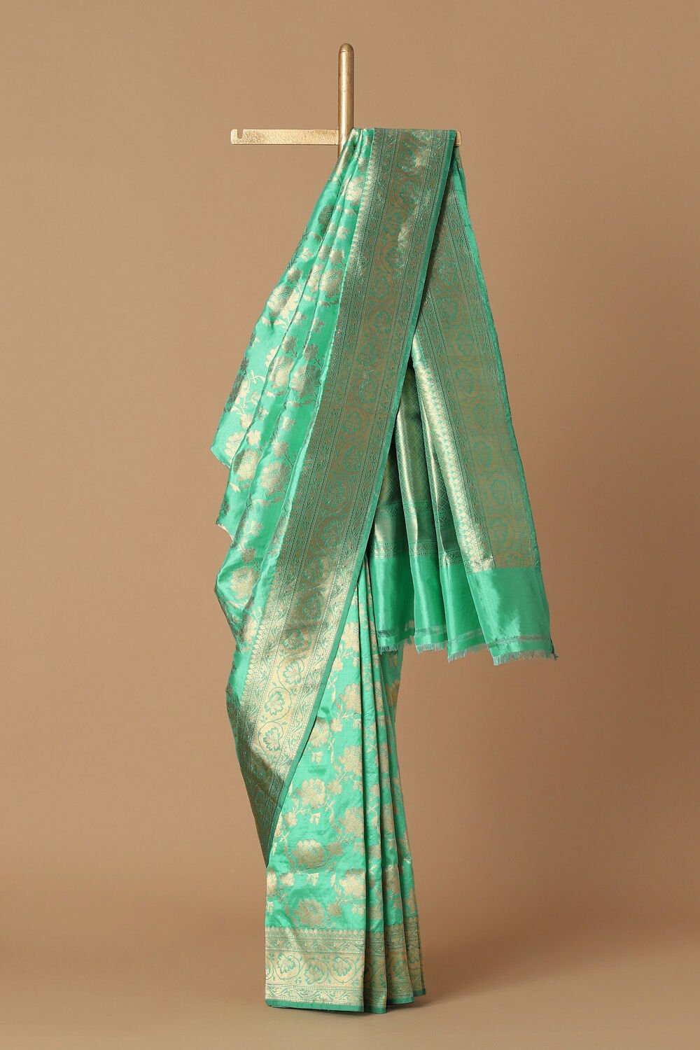 Light Green Pure Silk Banarasi Saree image number null