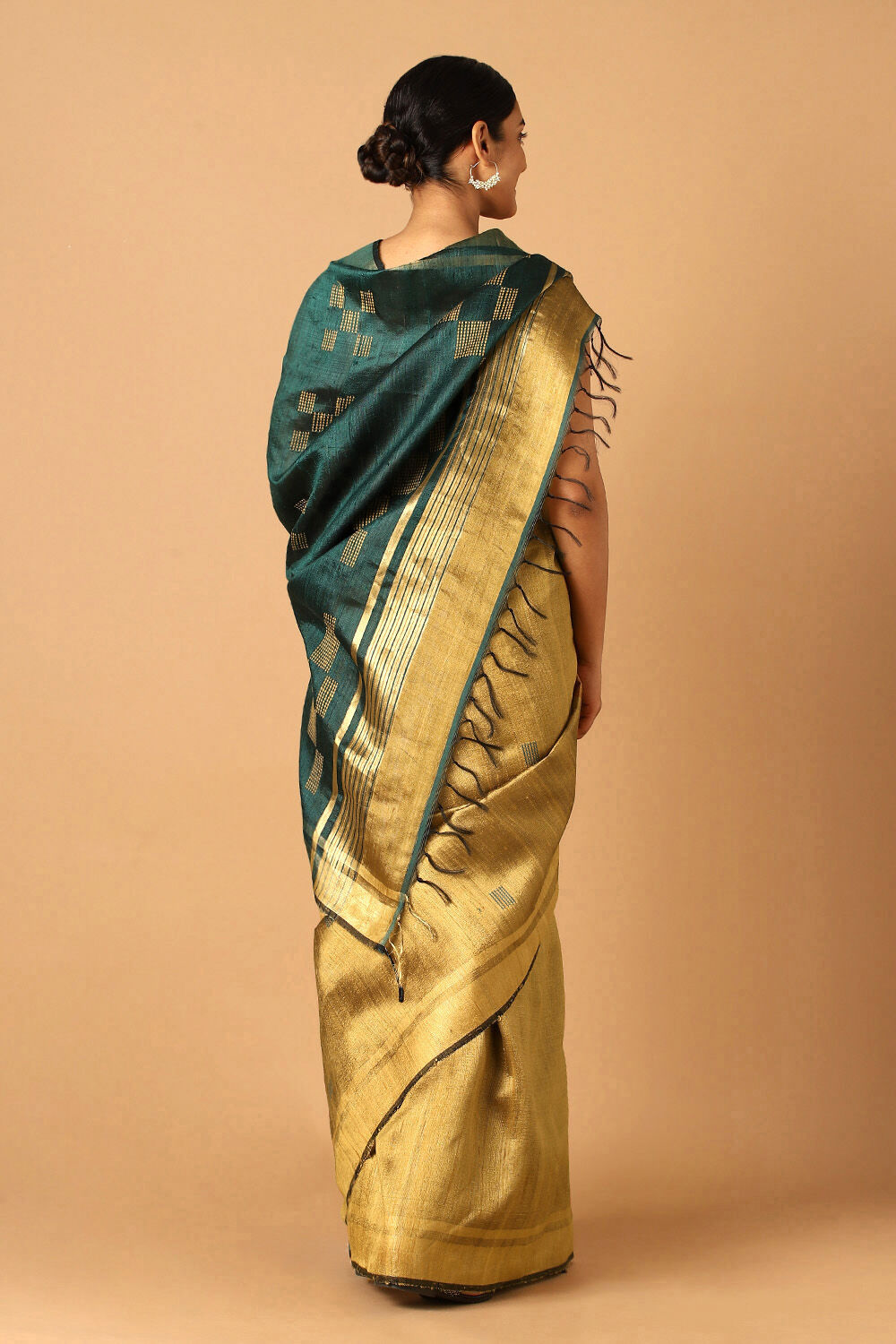 Gold Pure Tussar Silk Bhagalpuri Saree image number null