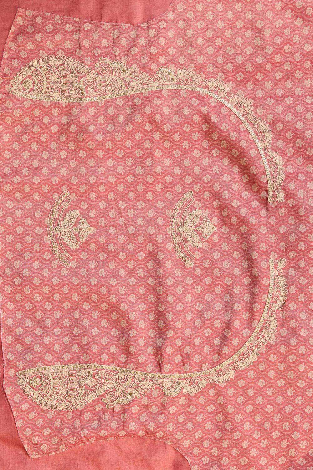 Light Red Viscose Tissue Embroidered Saree image number null