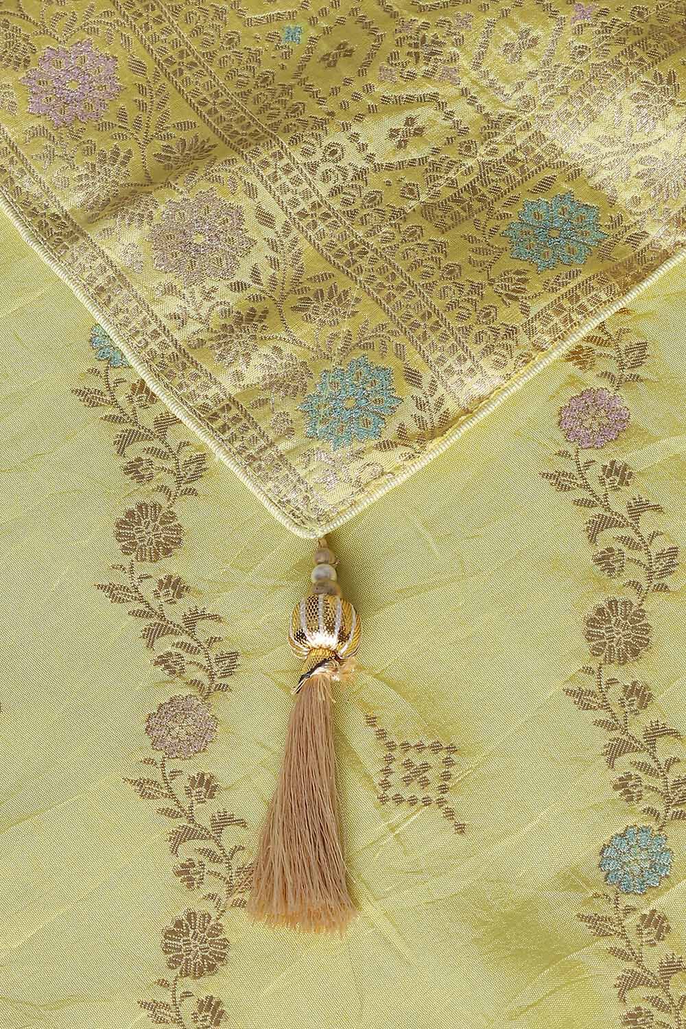 Yellow Viscose Luxe Woven Saree image number null