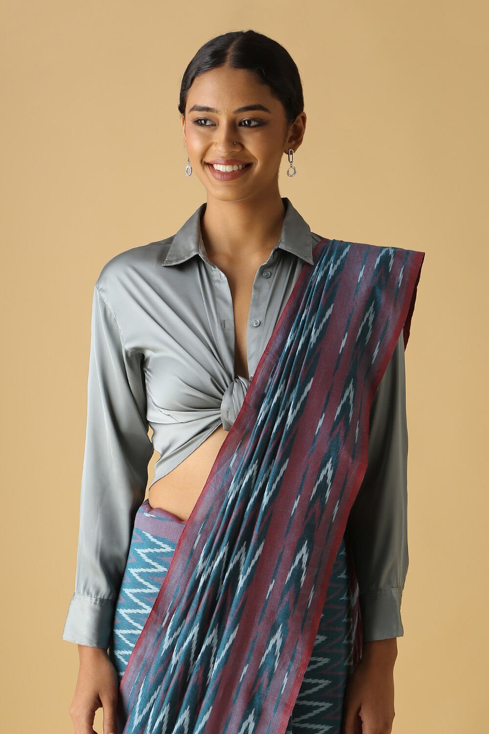 Dark Pure Green Cotton Pochampalli Ikat image number null