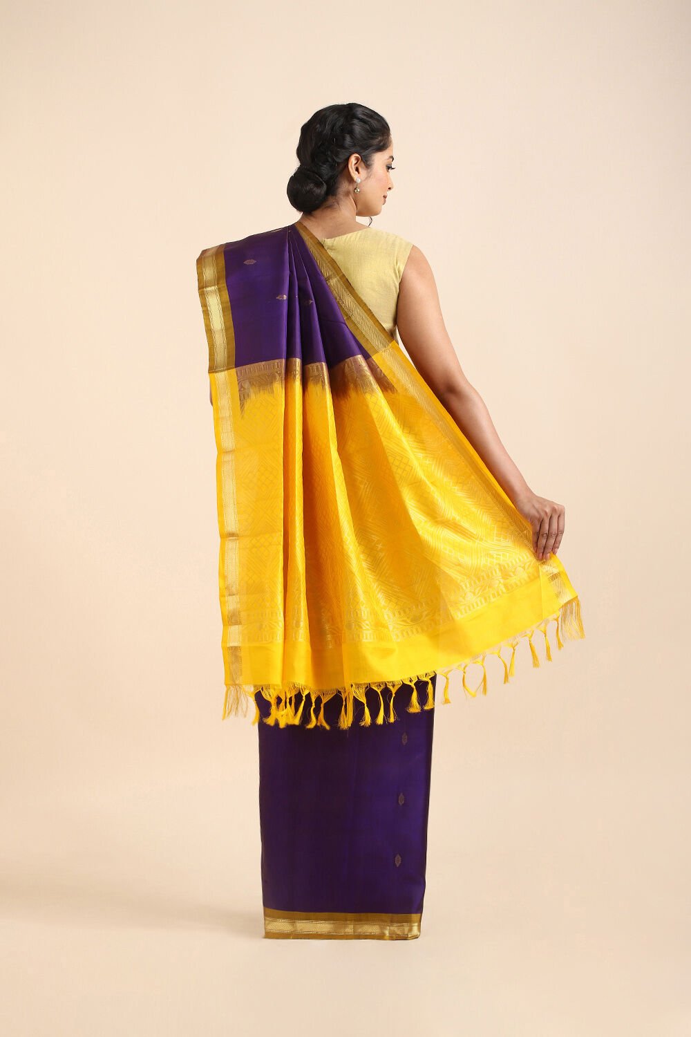 Purple Pure Silk Kanjivaram inspired Saree image number null