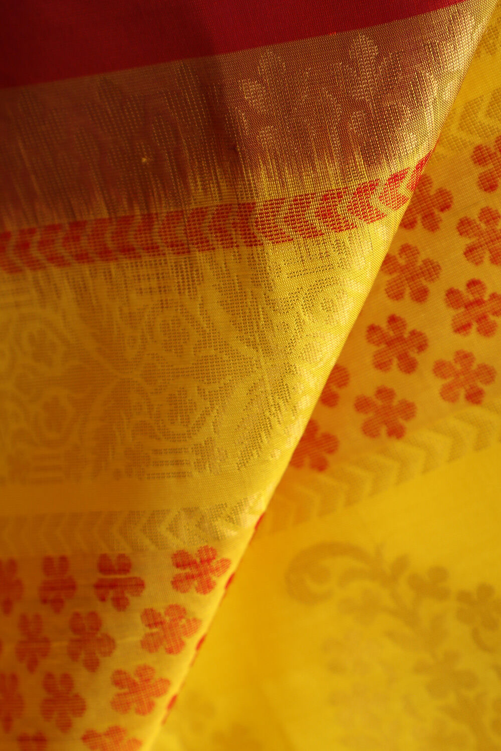Dark Orange Woven Pure Soft Silk Saree image number null
