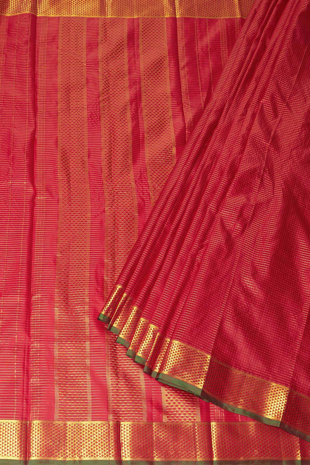 Red Pure Silk Kanjivaram Saree image number null