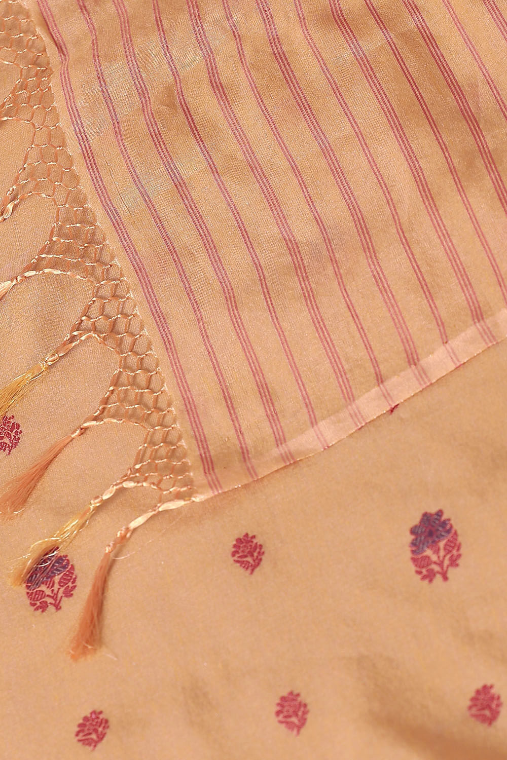 Light Orange Pure Silk Banarasi Saree image number null
