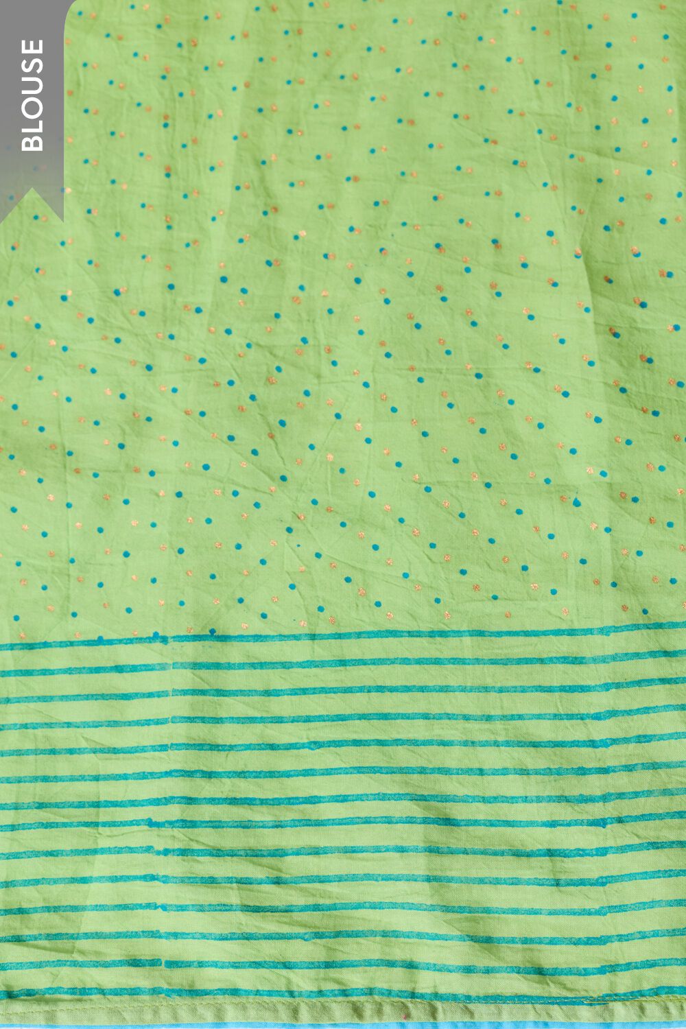 Light Blue Pure Cotton Block Printed Bengal Saree image number null