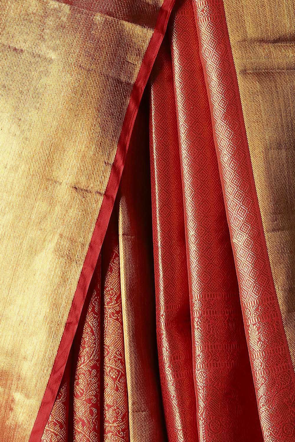 Red Pure Silk Kanjivaram Saree image number null