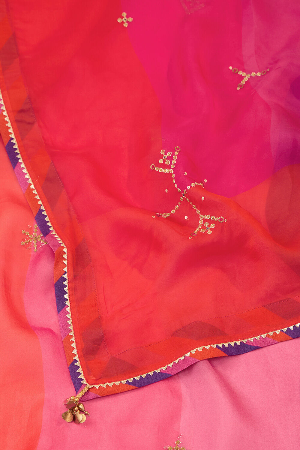 Multi Viscose Organza Embroidered Saree image number null