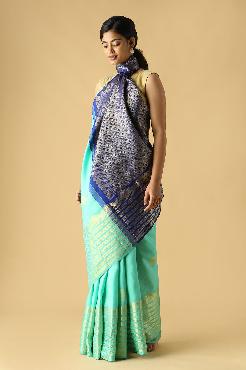 Light Green Pure Silk Kanjivaram Saree image number null