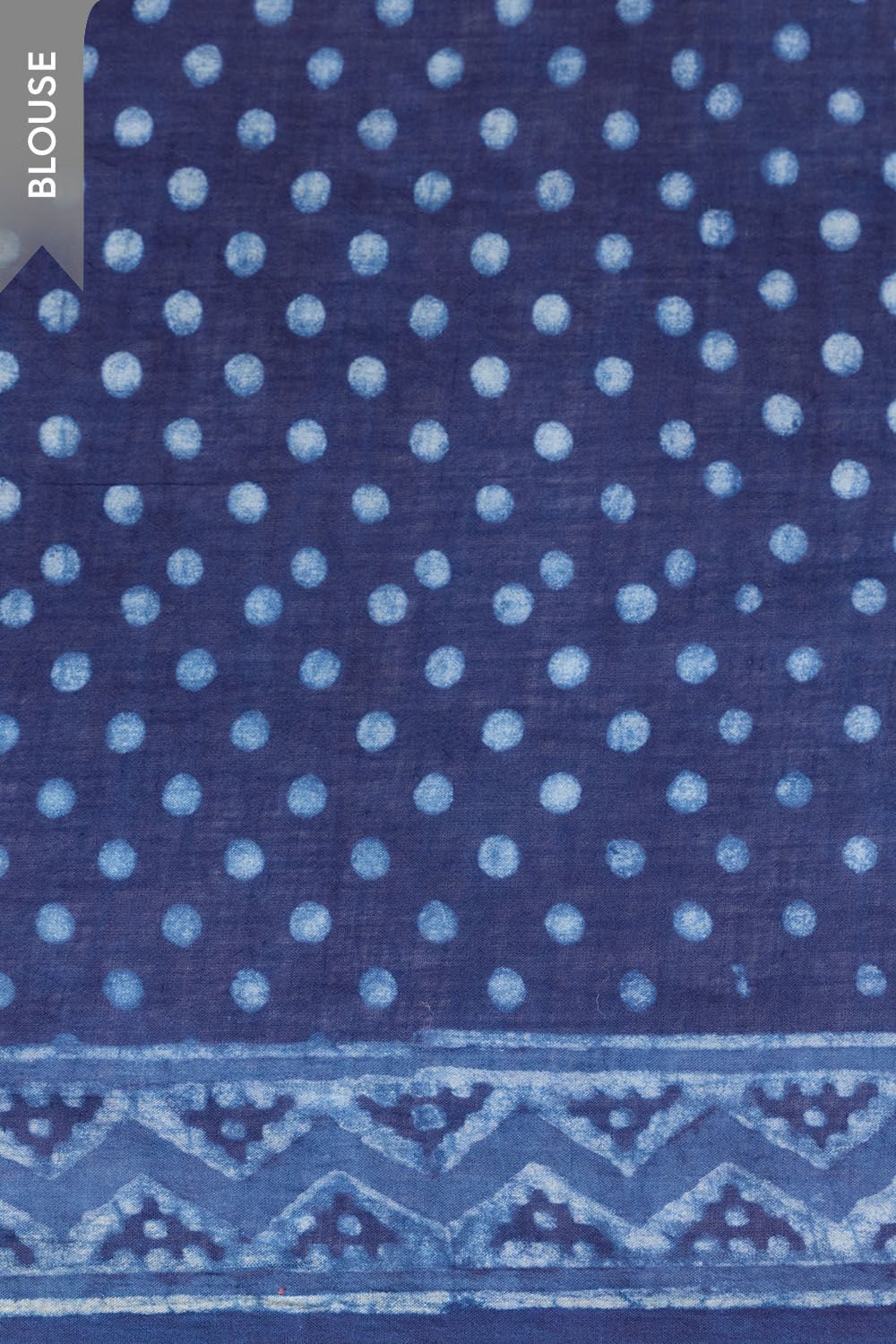 Blue Rajasthan Pure Cotton Dabu Block Printed Saree image number null