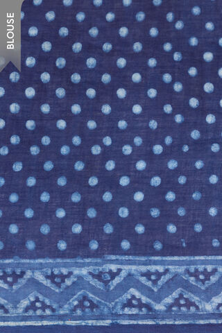Blue Rajasthan Pure Cotton Dabu Block Printed Saree thumbnail image number null