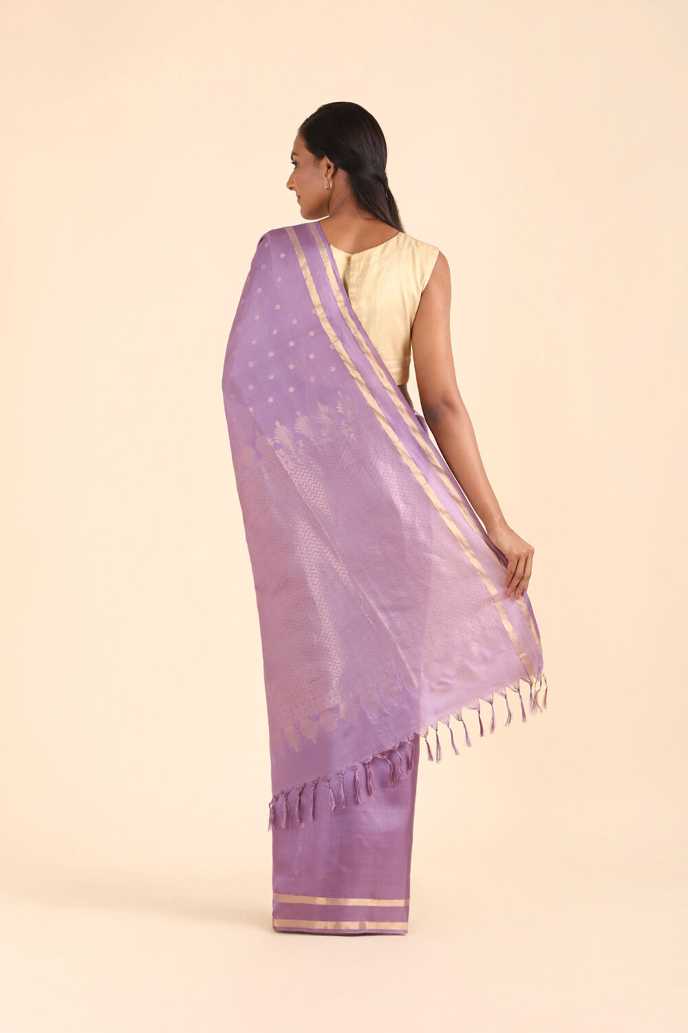 Violet Pure Silk South Saree image number null