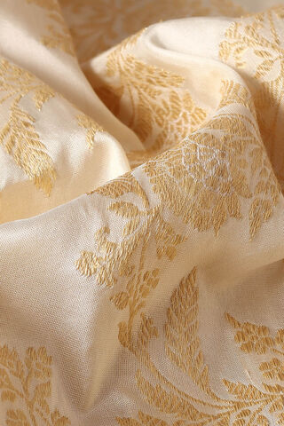 Off White Pure Silk Banarasi Saree thumbnail image number null