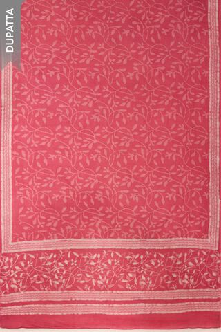 Pink Pure Cotton Dabu Block Printed Unstitched Suit Set thumbnail image number null
