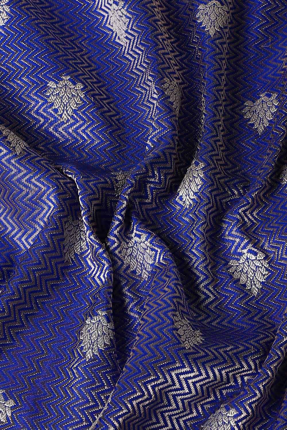 Blue Pure Silk Banarasi Brocade Saree image number null