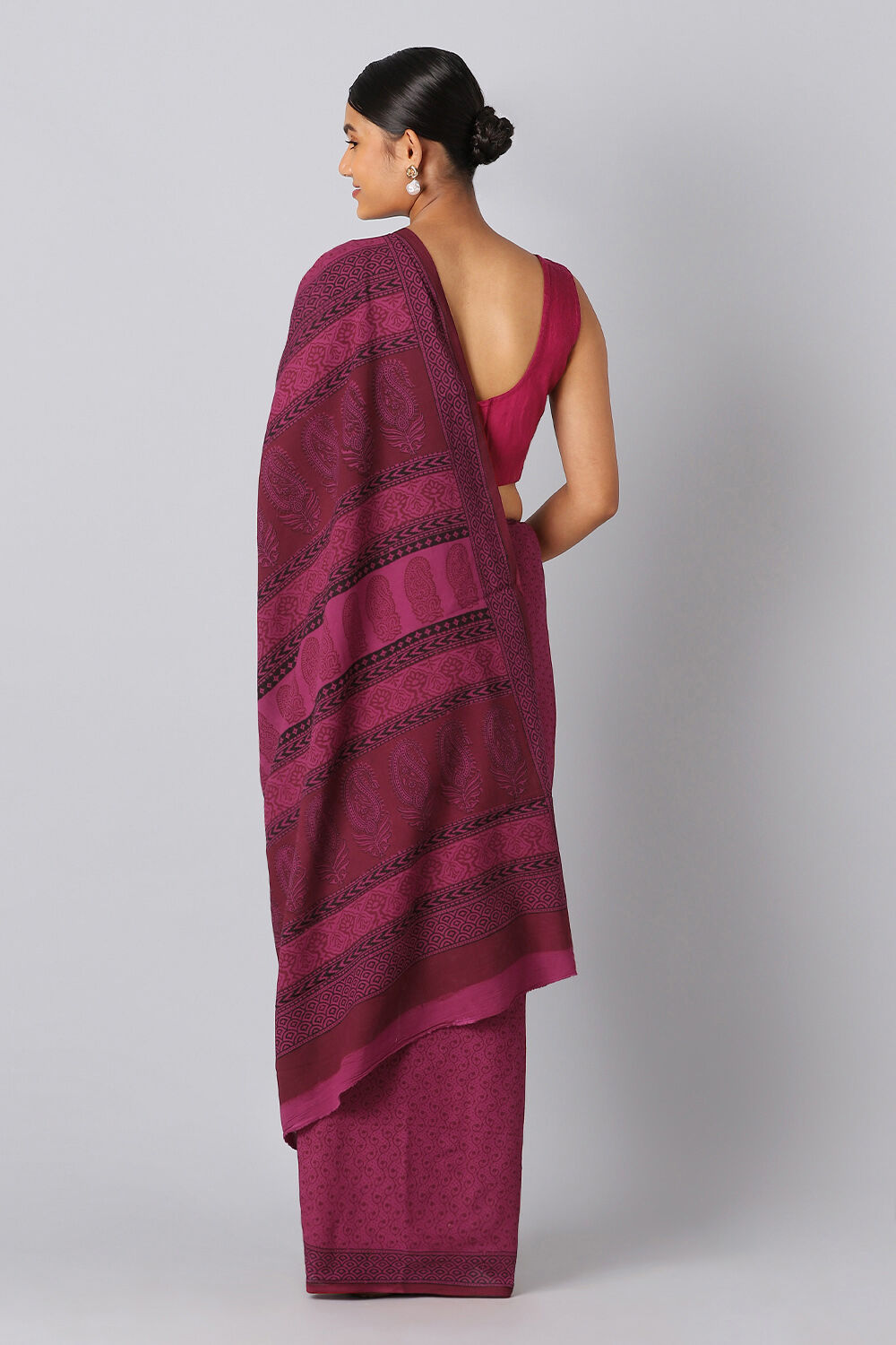 Pink Pure Cotton Bagh Printed Saree image number null