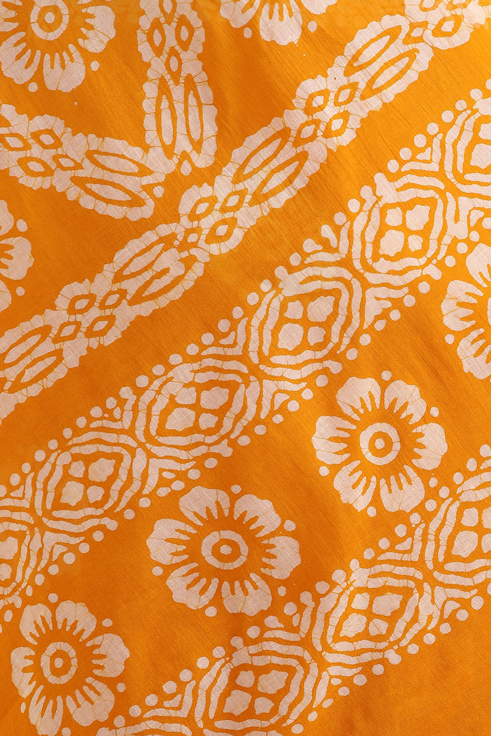 Yellow Pure Cotton Batik Saree image number null