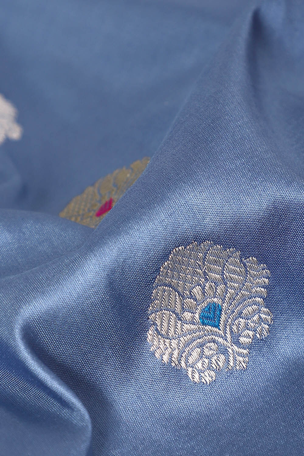 Blue Pure Silk Banarasi Saree image number null