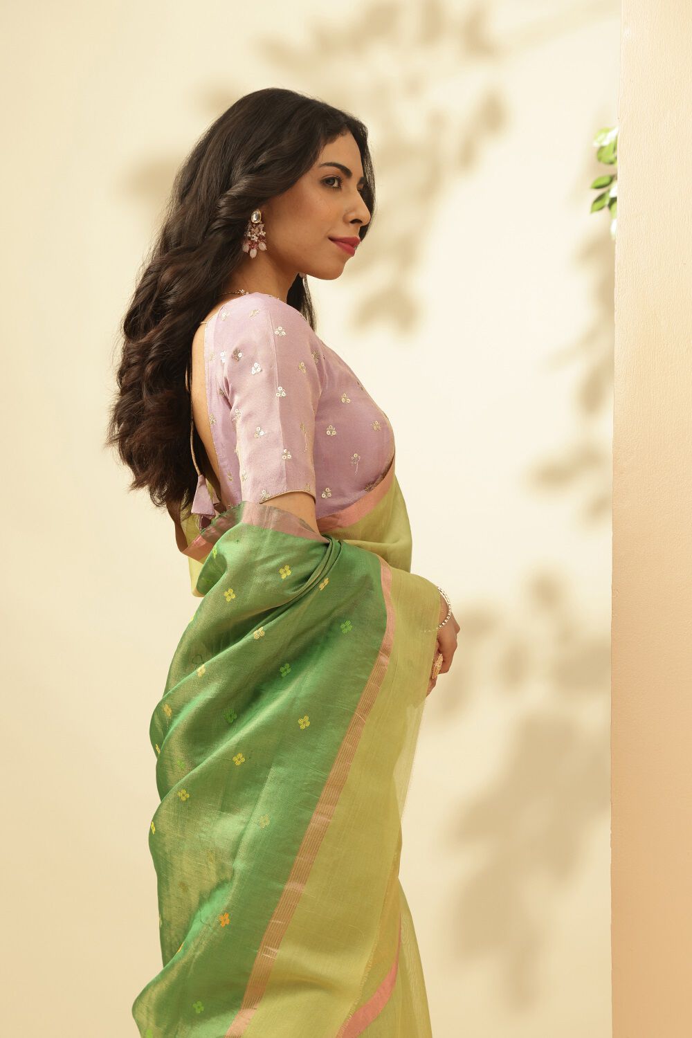Ruby Green - Chanderi Tissue