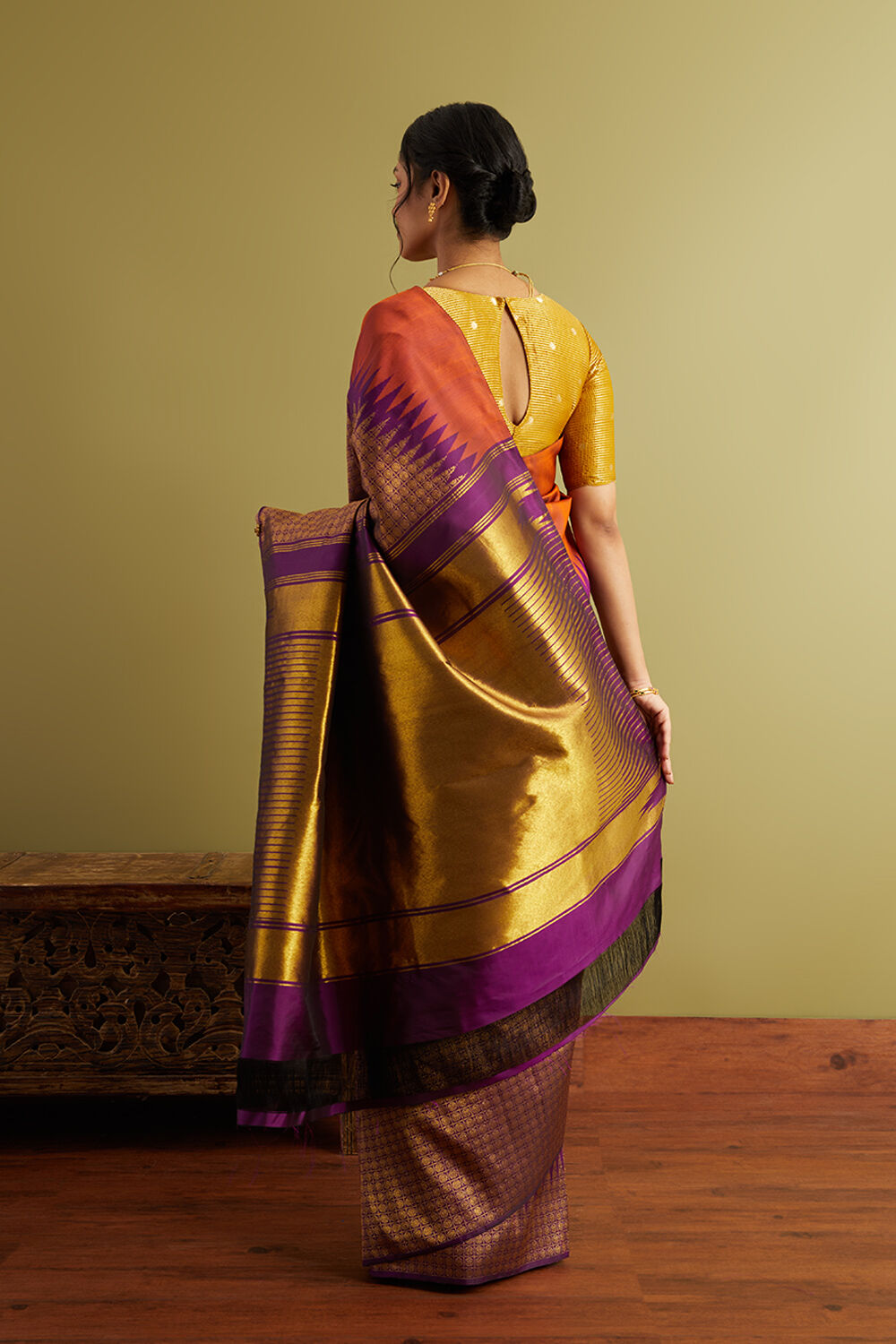 Violet Woven Pure Silk Kanjivaram Saree image number null