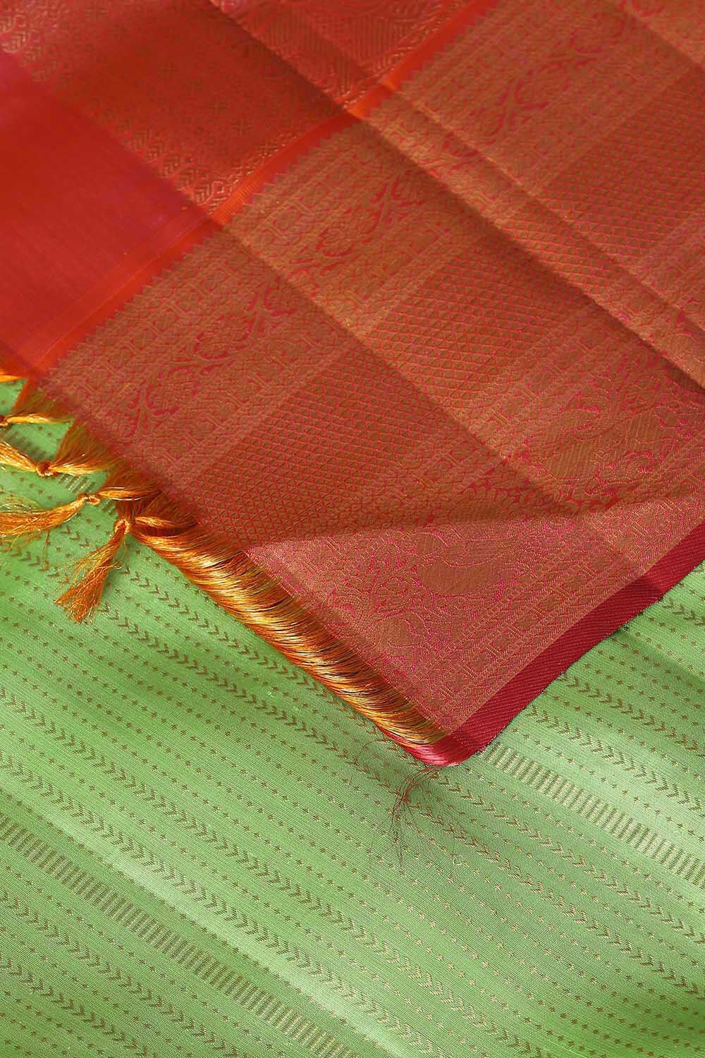 Light Green Pure Silk Kanjivaram Saree image number null