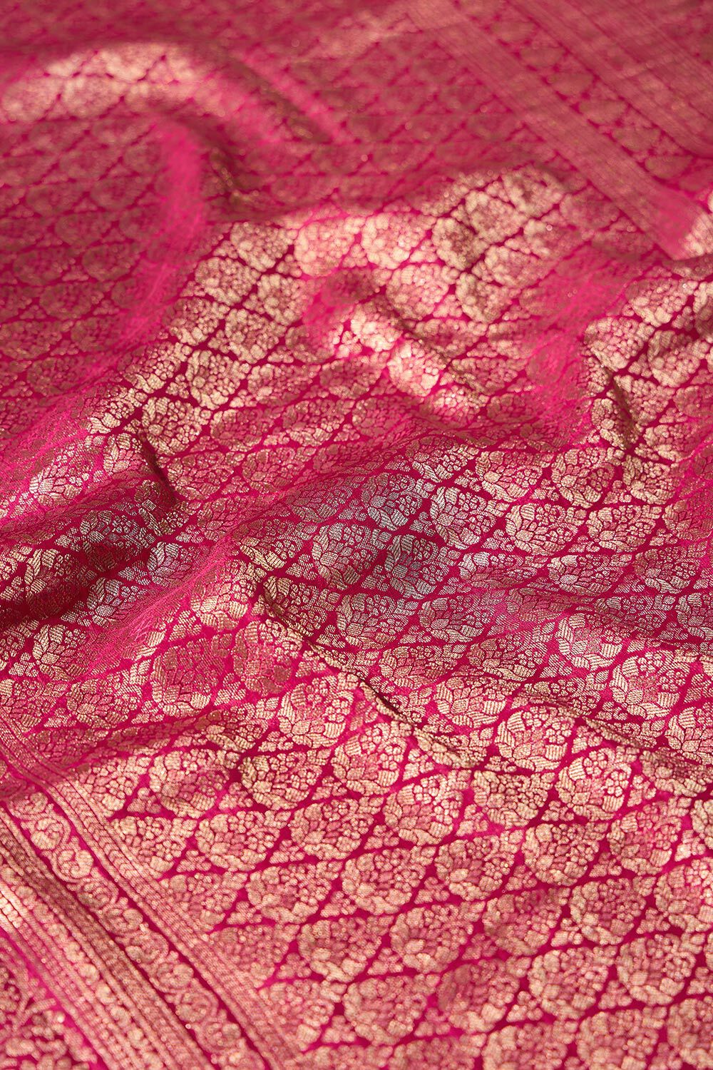 Pink Woven Pure Silk Crepe Saree image number null
