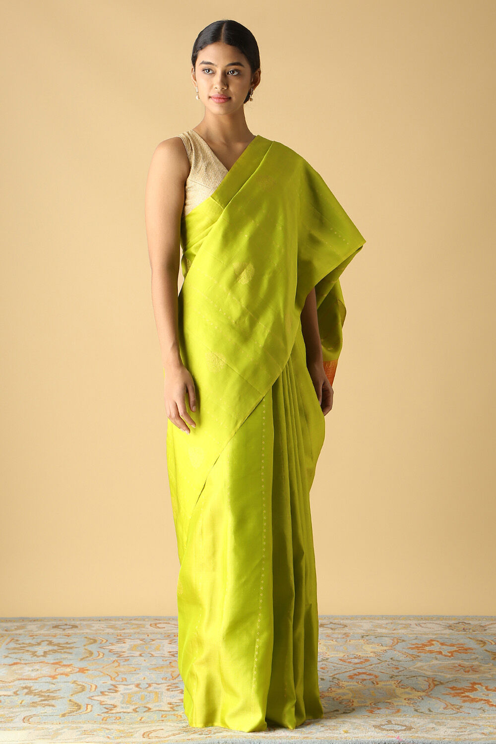 Light Green Pure Silk South Saree image number null