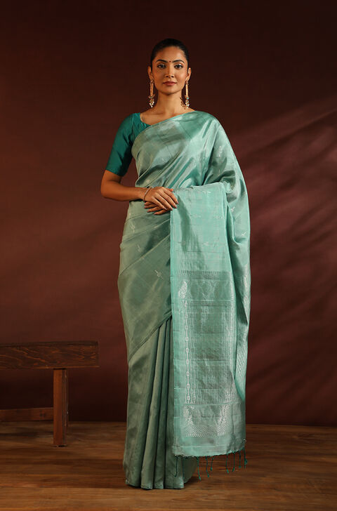 Green South Pure Silk Woven Saree