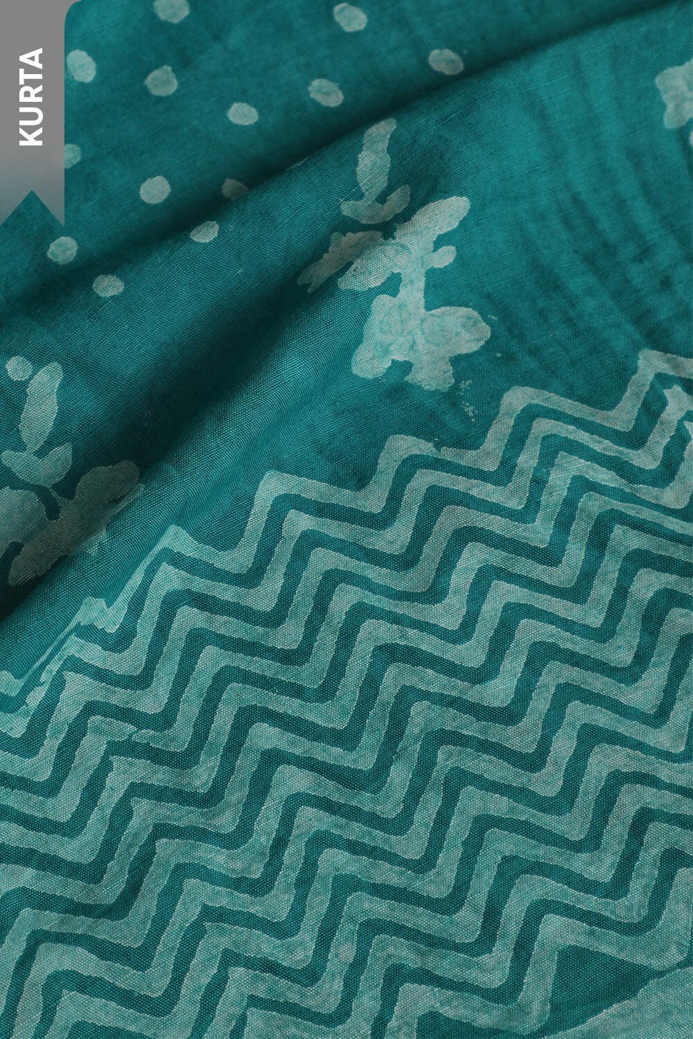 Green Pure Cotton Linen Dabu Block Printed Unstitched Suit Set image number null