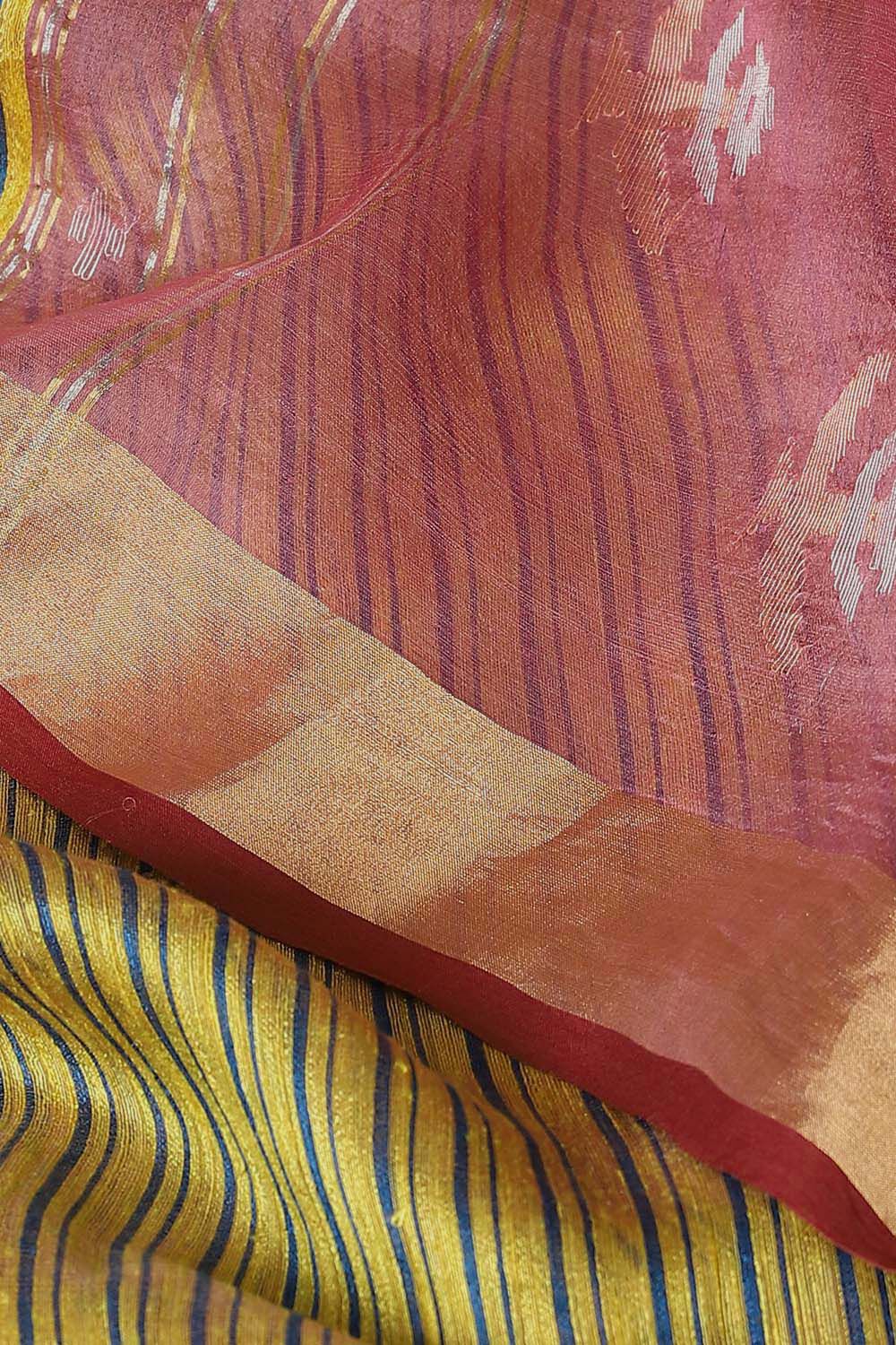 Dark Yellow Pure Silk Vanya Jamdani Saree image number null