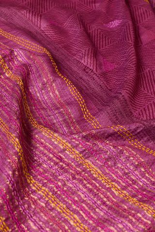 Purple Bengal Pure Tussar Silk Embroidered Saree thumbnail image number null
