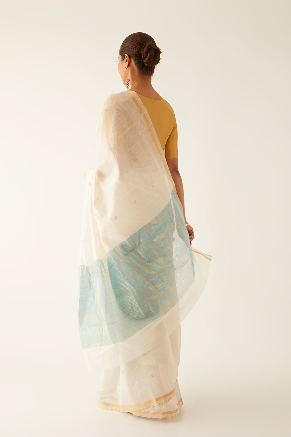Yellow Pure Silk Cotton Chanderi Saree image number null