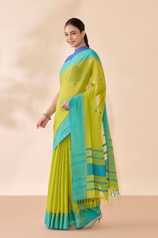 Light Green Woven Pure Cotton Bengal Saree thumbnail image number null