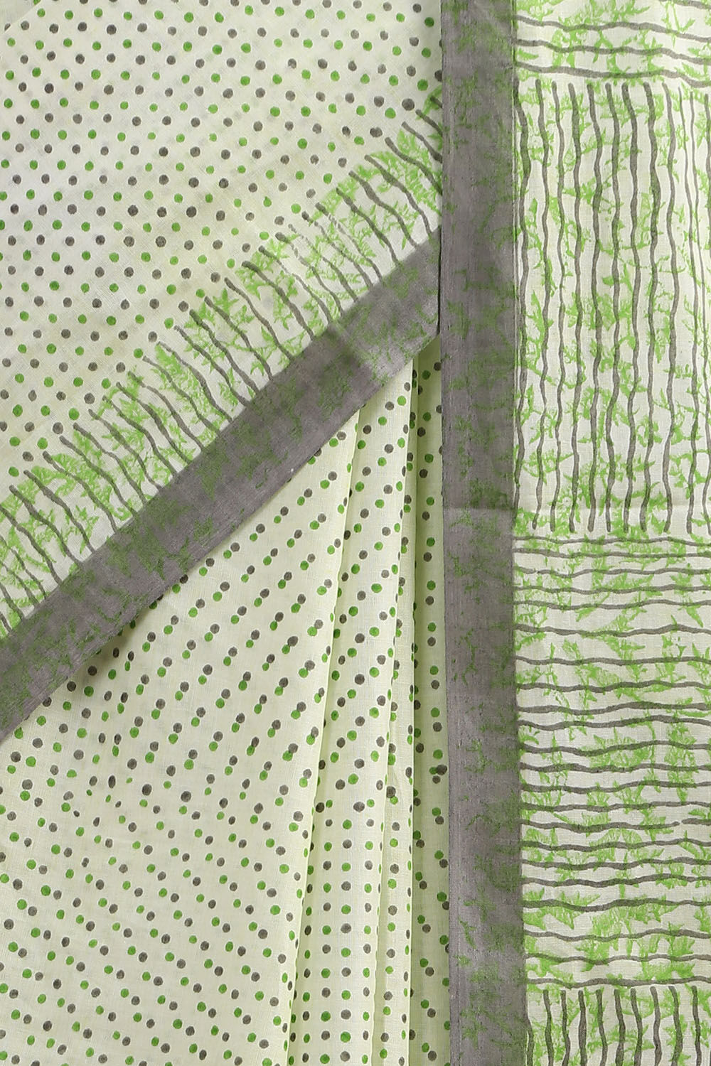 Light Green Pure Cotton Mulmul Printed Saree image number null