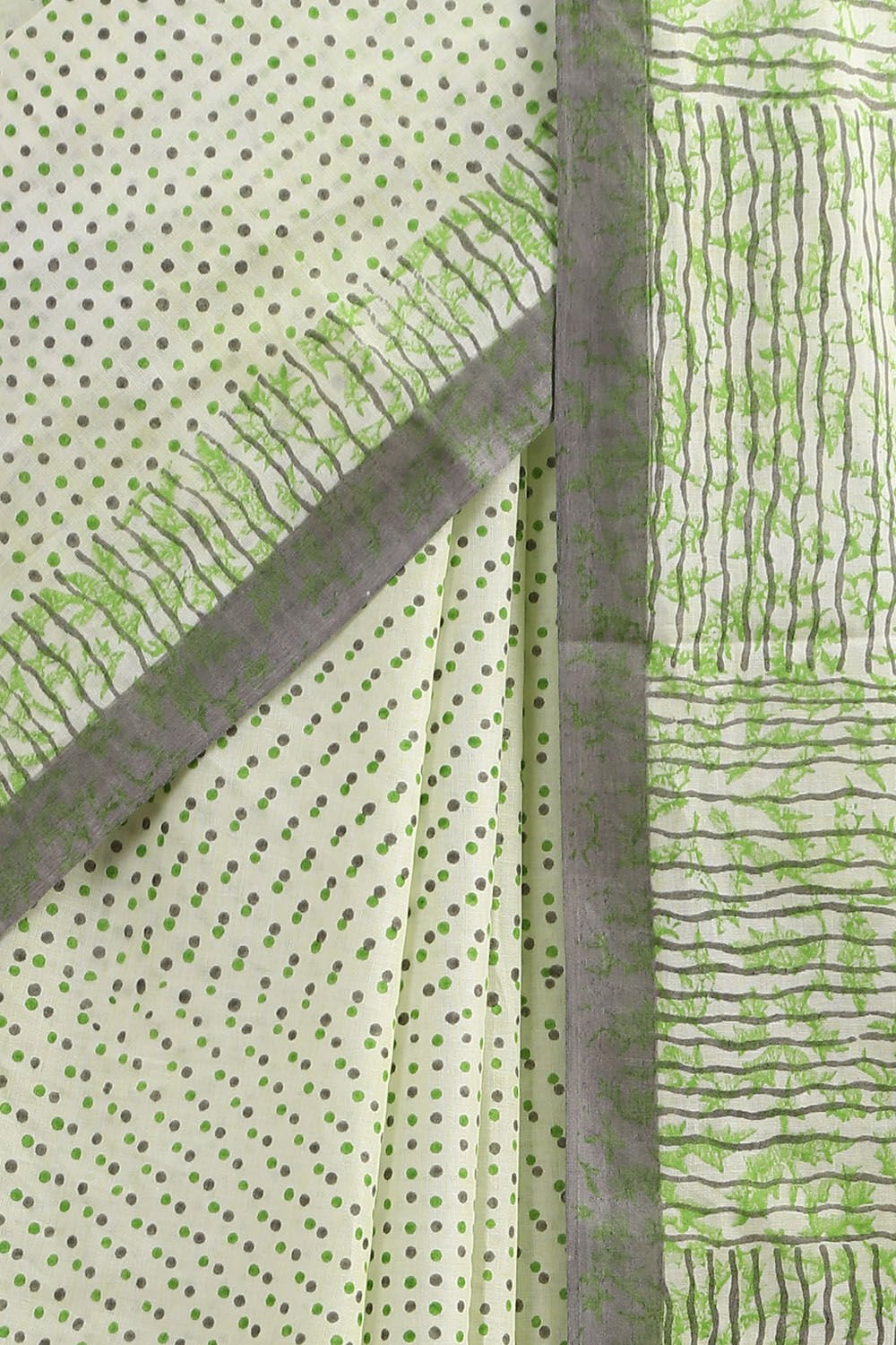 Light Green Pure Cotton Mulmul Printed Saree image number null