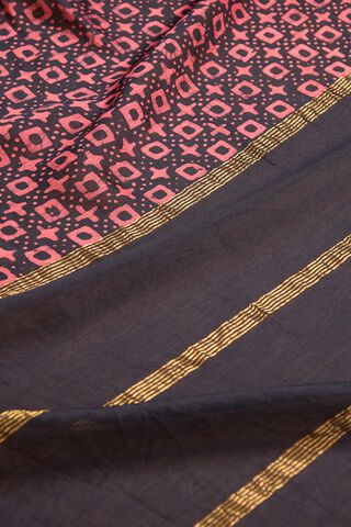 Black Pure Silk Cotton Batik Saree thumbnail image number null