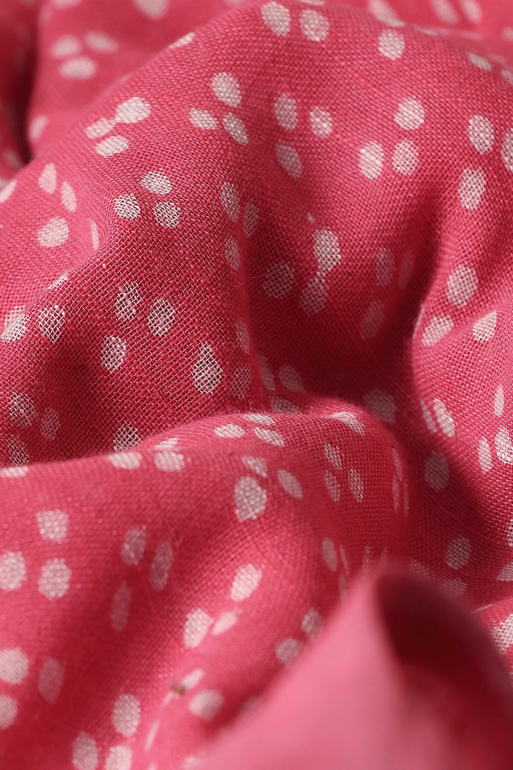 Pink Pure Cotton Linen Bagru Printed Saree image number null