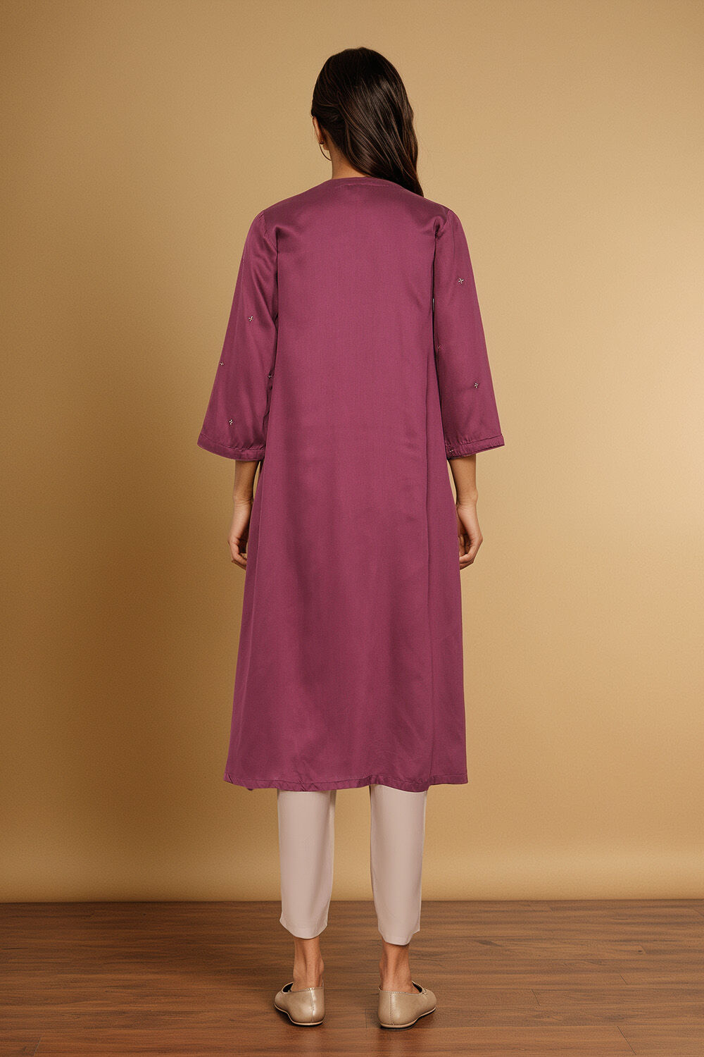 Violet Embroidery Modal Kurta image number null