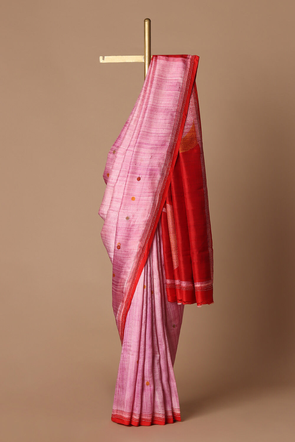 Light Pink Silk Batik Saree image number null