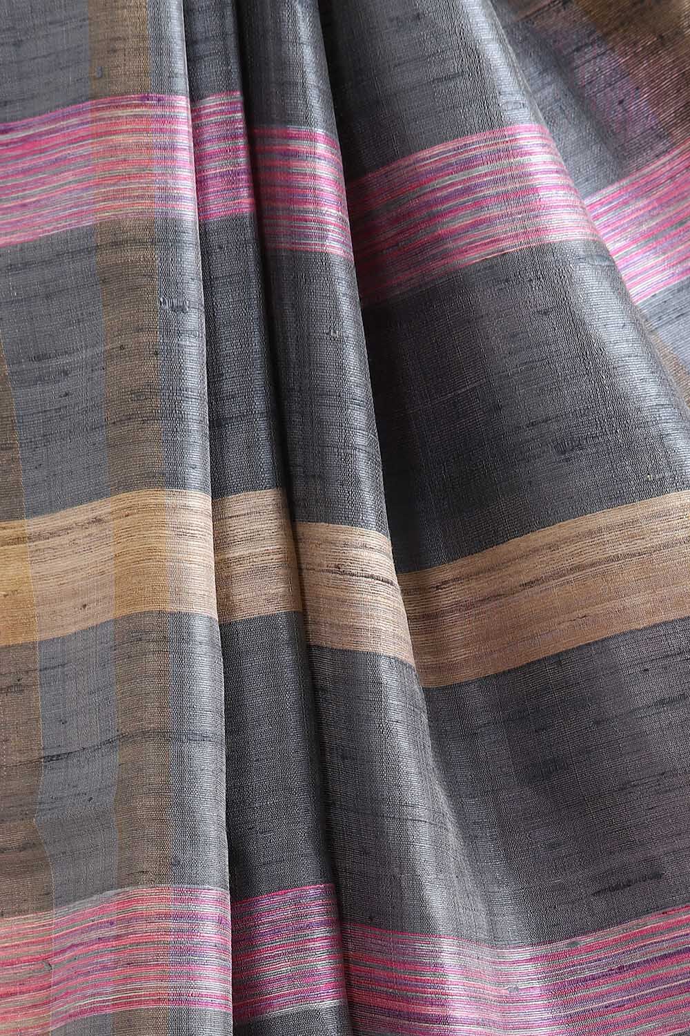 Violet Pure Tussar Silk Bhagalpuri Saree image number null