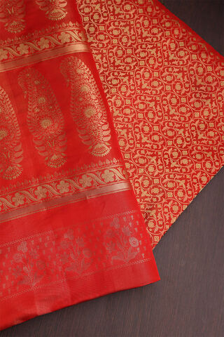 Red Kanjivaram Silk Tissue Saree thumbnail image number null
