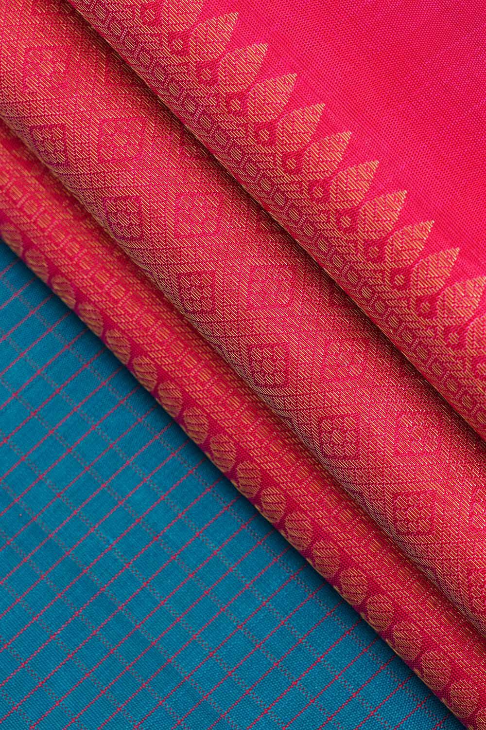 Dark Green Pure Silk Woven Kanjivaram Saree image number null