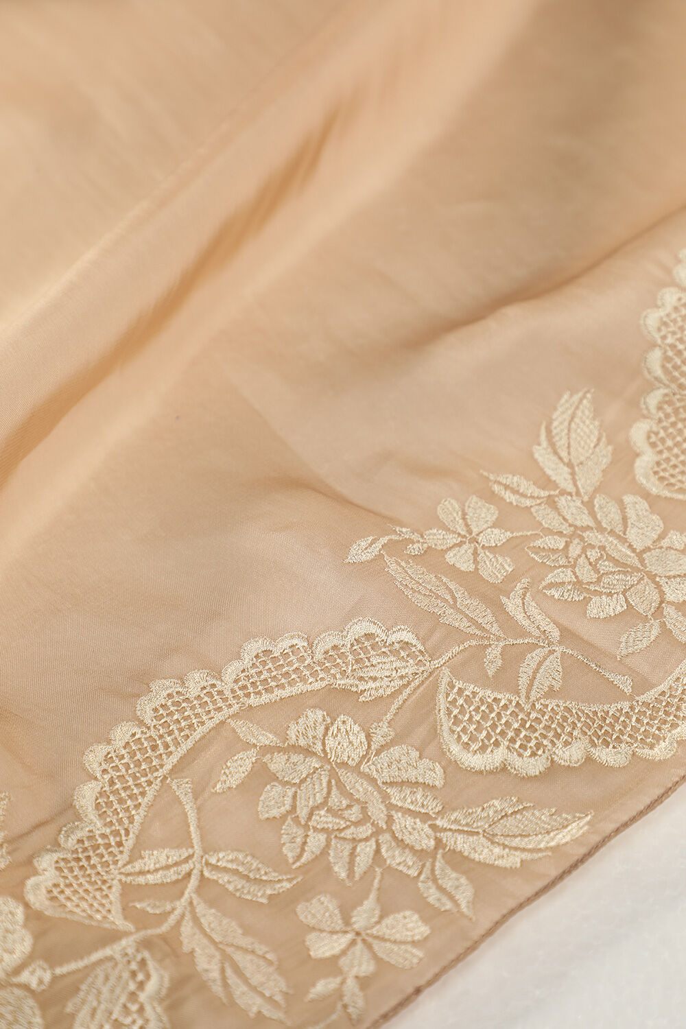 Beige Contemporary Viscose Organza Embroidery Saree image number null