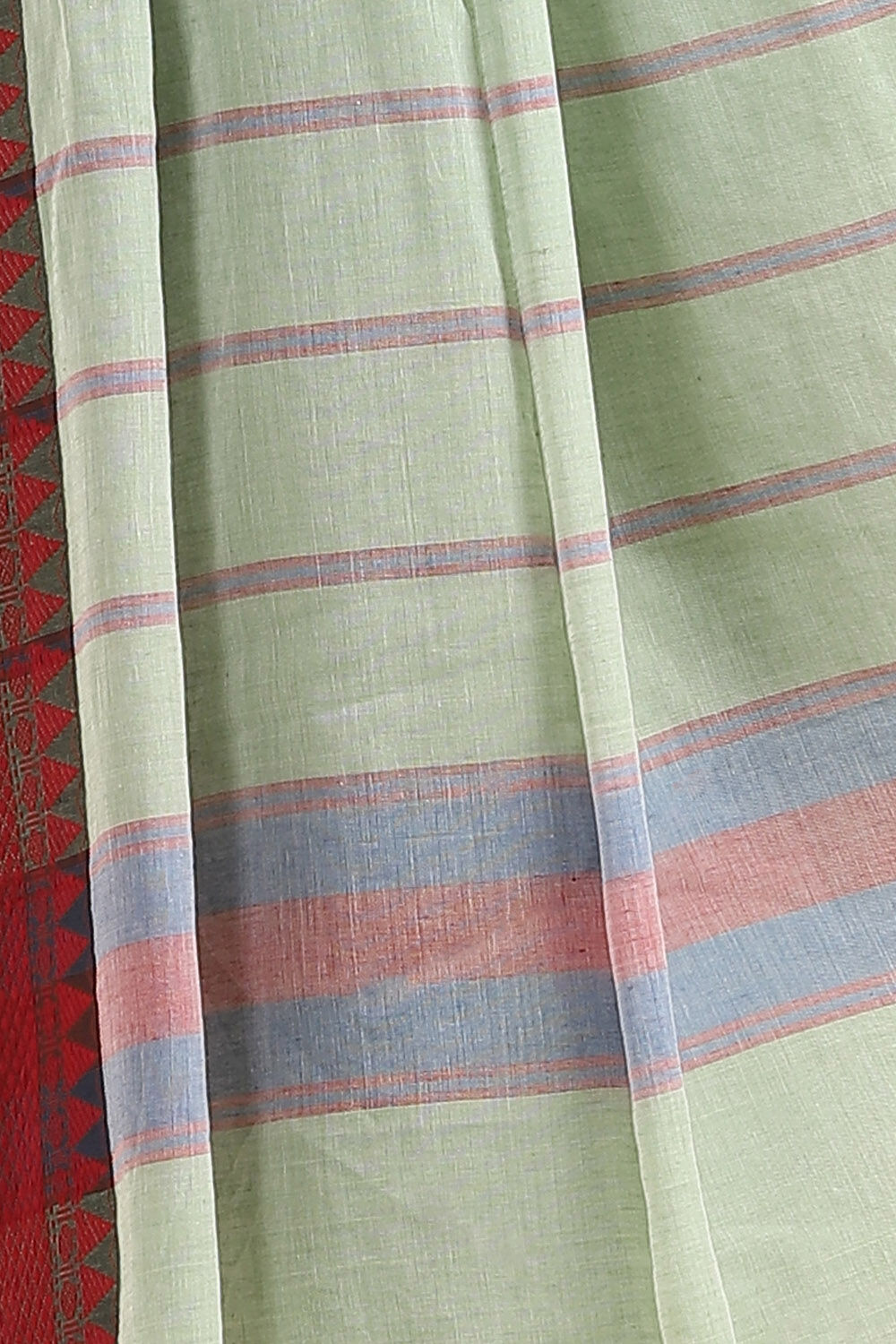 Light Pure Green Cotton Bengal Saree image number null