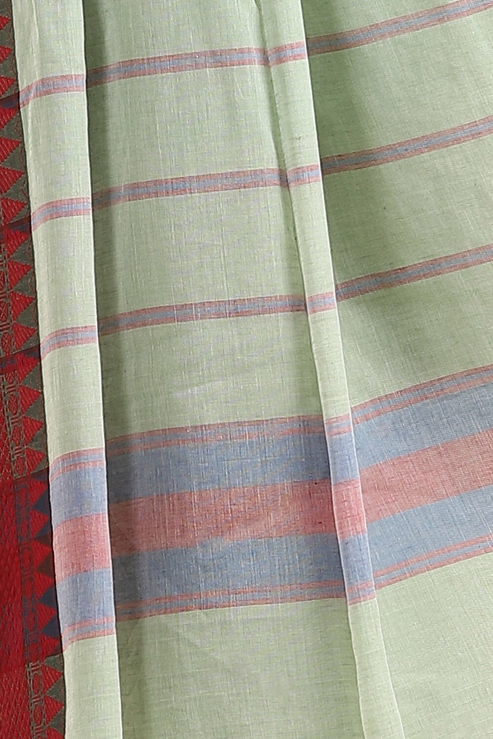 Light Pure Green Cotton Bengal Saree image number null