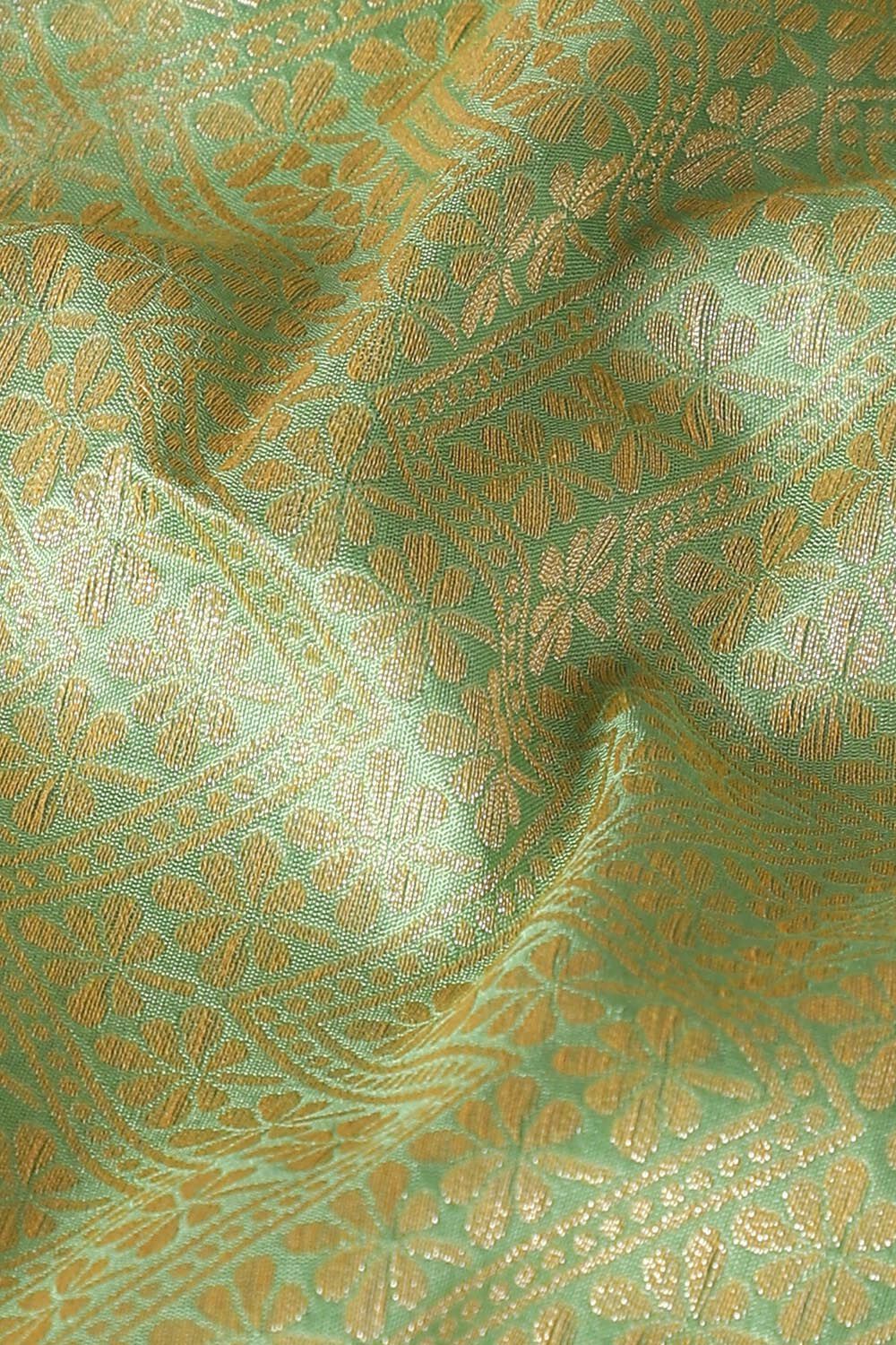 Light Green Pure Silk Banarasi Brocade Saree image number null