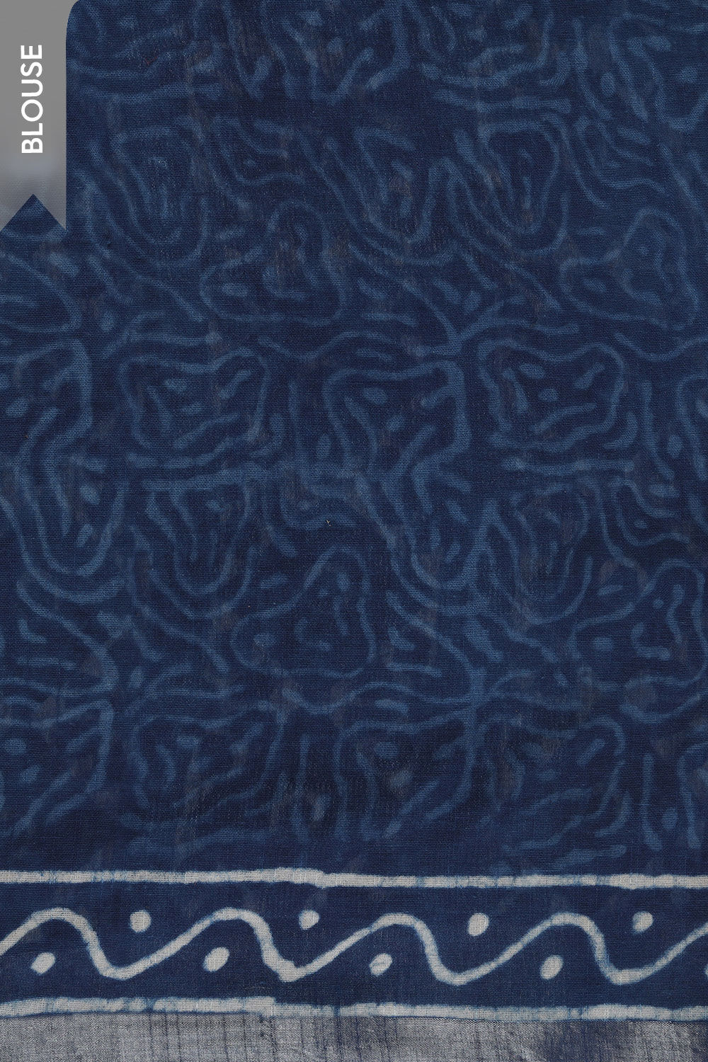 Light Blue Cotton Viscose Contemporary Block Printed Saree image number null