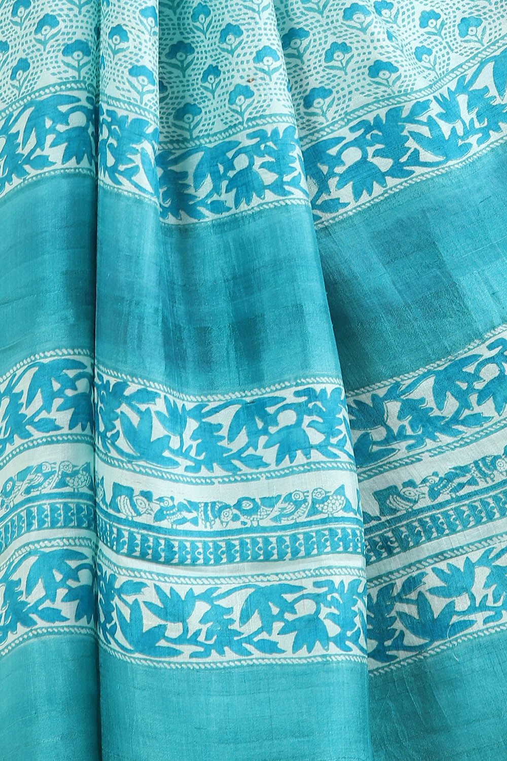 Blue Pure Silk Printed Saree image number null