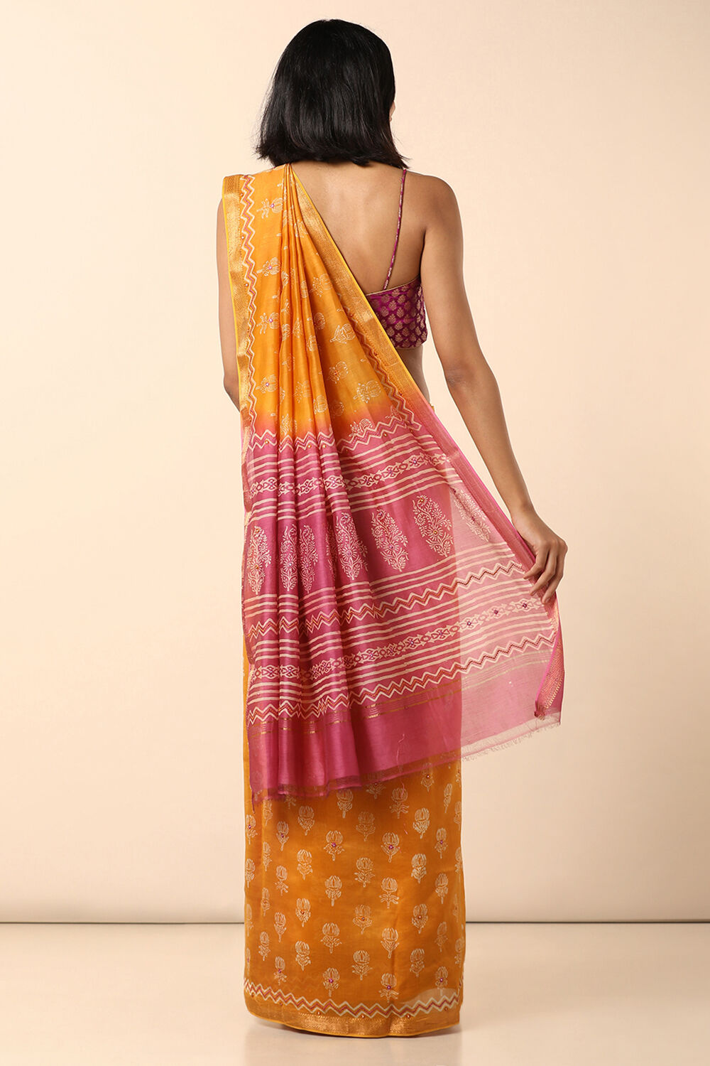 Yellow Embroidered Pure Silk Cotton Saree image number null